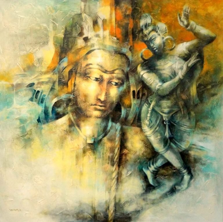 Dance for Buddha, Acrylic on canvas, by Victoria Stoyanova