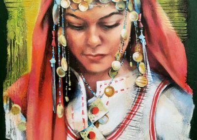 Bulgarian girl in national ethnic costume - Paining by Victoria Stoyanova