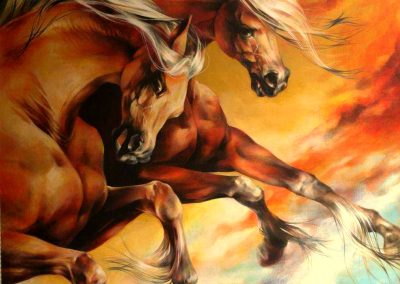 In a race with the sunset - Paining by Victoria Stoyanova