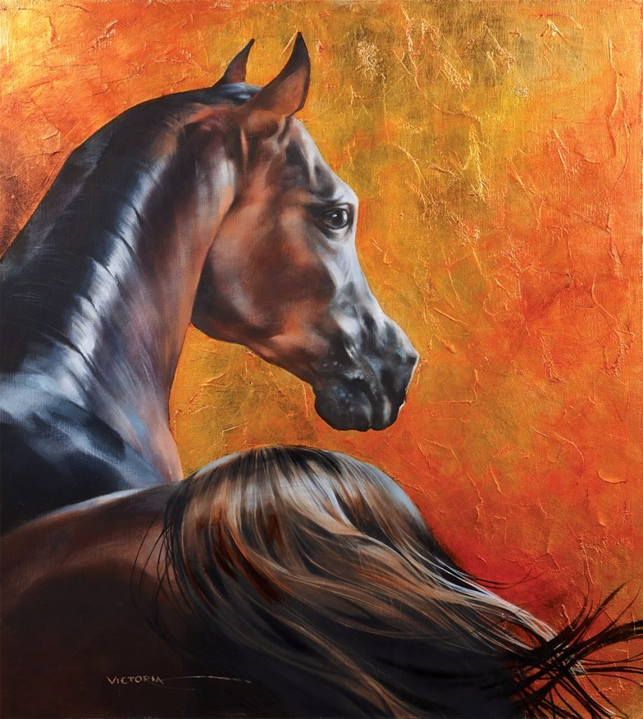 The prince of the desert, Acrylic on canvas and gold leaf, by Victoria Stoyanova