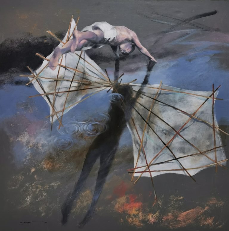 Icarus, Acrylic on canvas, by Victoria Stoyanova