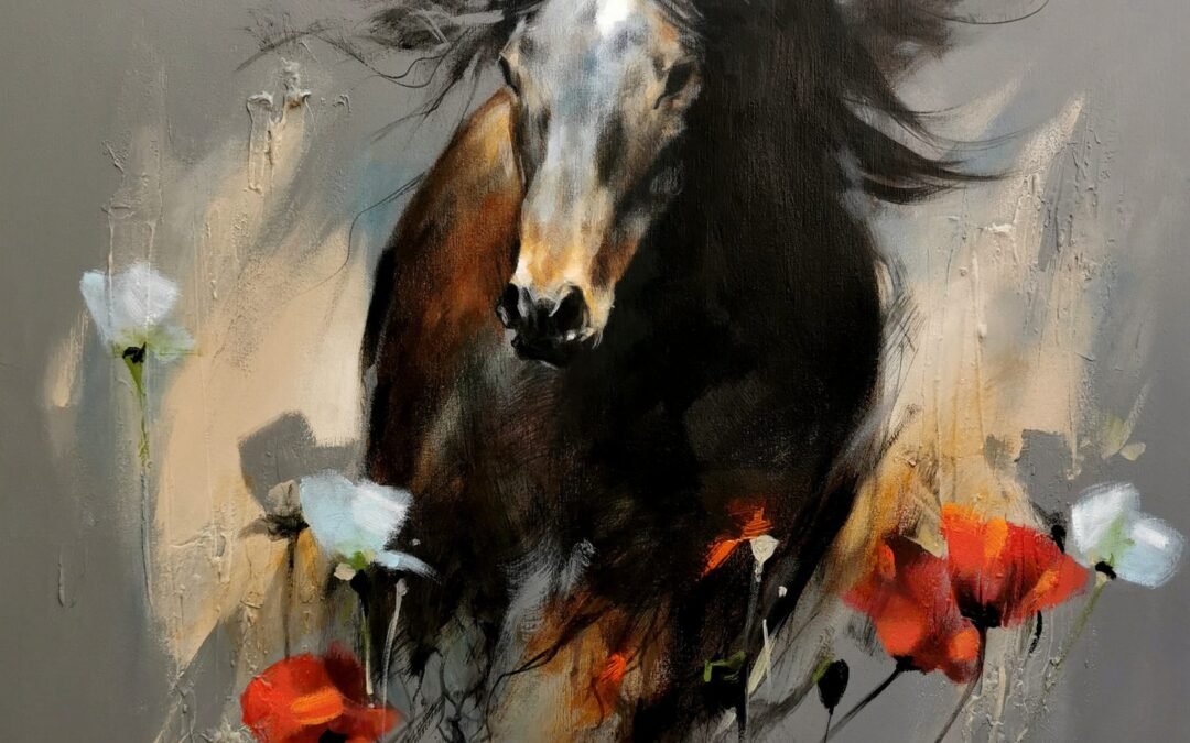 Freedom, Acrylic on canvas, horse painting by Victoria Stoyanova