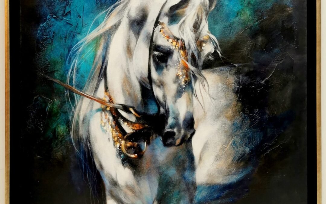 A princess, Acrylic on canvas, horse painting by Victoria Stoyanova