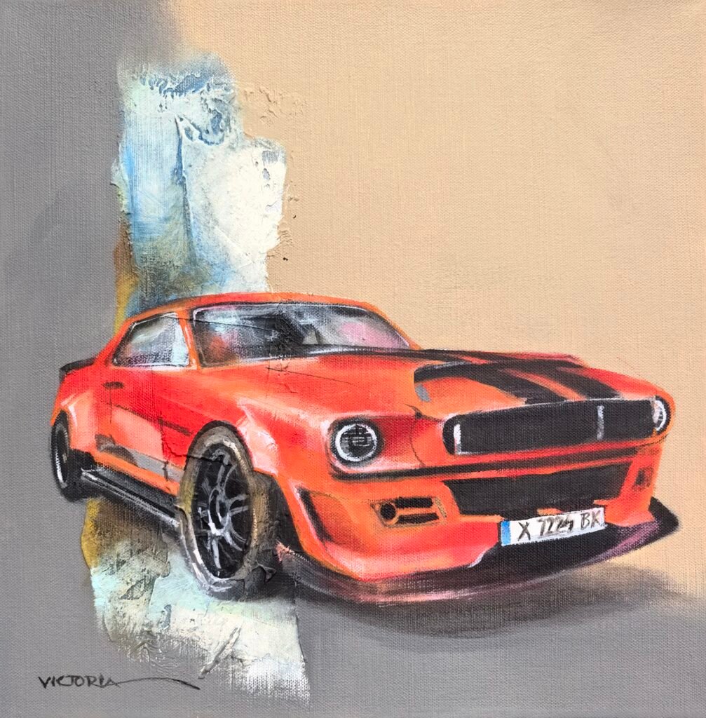 FORD MUSTANG 2025 REPLICA, Acrylic on canvas, by Victoria Stoyanova